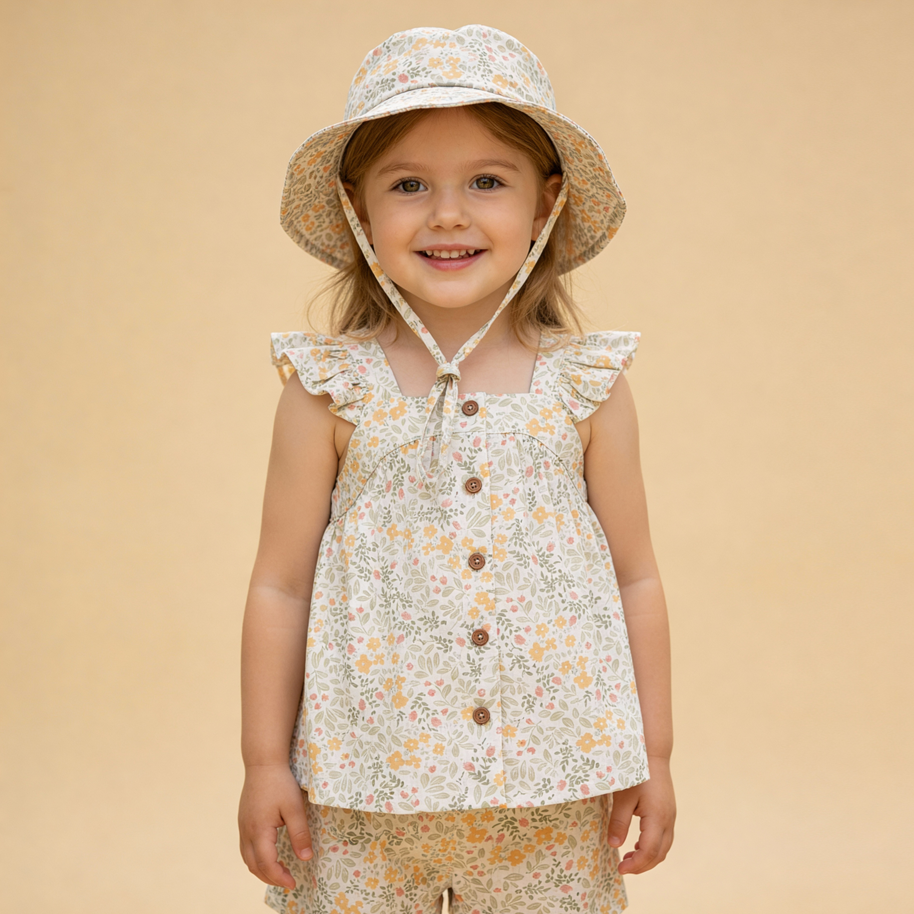 Organic Bucket Sun Hat - Bloomfield - Makemake Organics