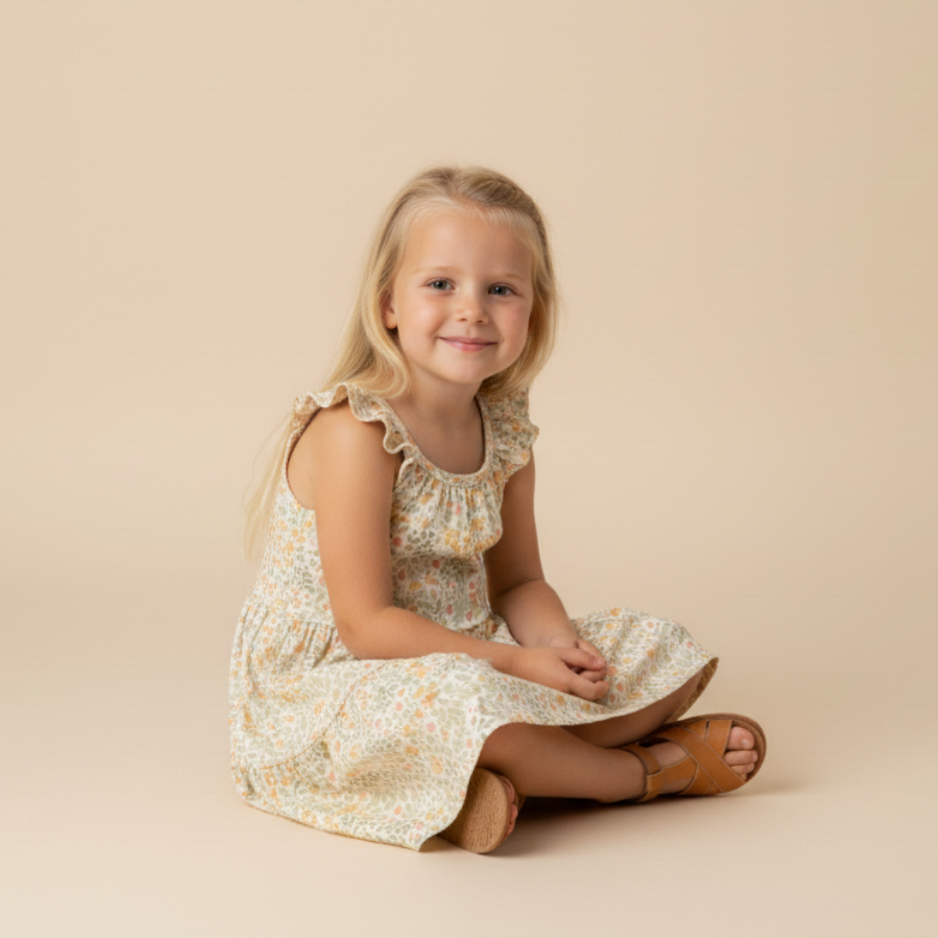 Organic Ruffle Tiered Dress - Bloomfield - Makemake Organics