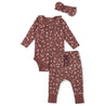 Organic Ruffle Onesie & Pants Set - Winter Bloom - Makemake Organics