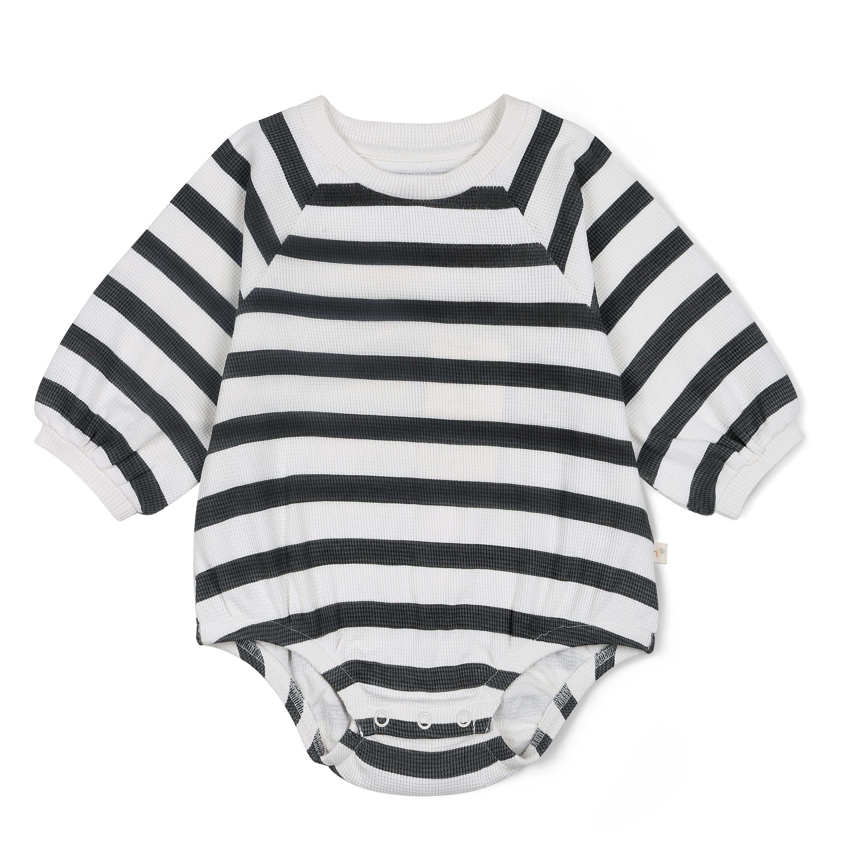 Organic Bubble Romper - Slate Stripes - Makemake Organics