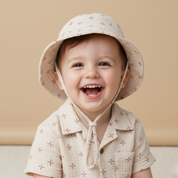 Organic Bucket Sun Hat - Cross - Makemake Organics
