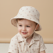 Organic Bucket Sun Hat - Cross - Makemake Organics