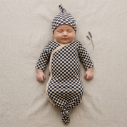 Organic Knotted Baby Gown - Midnight Check