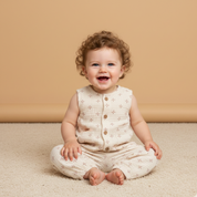 Organic Buttoned Jumpsuit - Cross - Makemake Organics