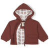 Organic Quilted Hooded Jacket - Plum - Makemake Organics