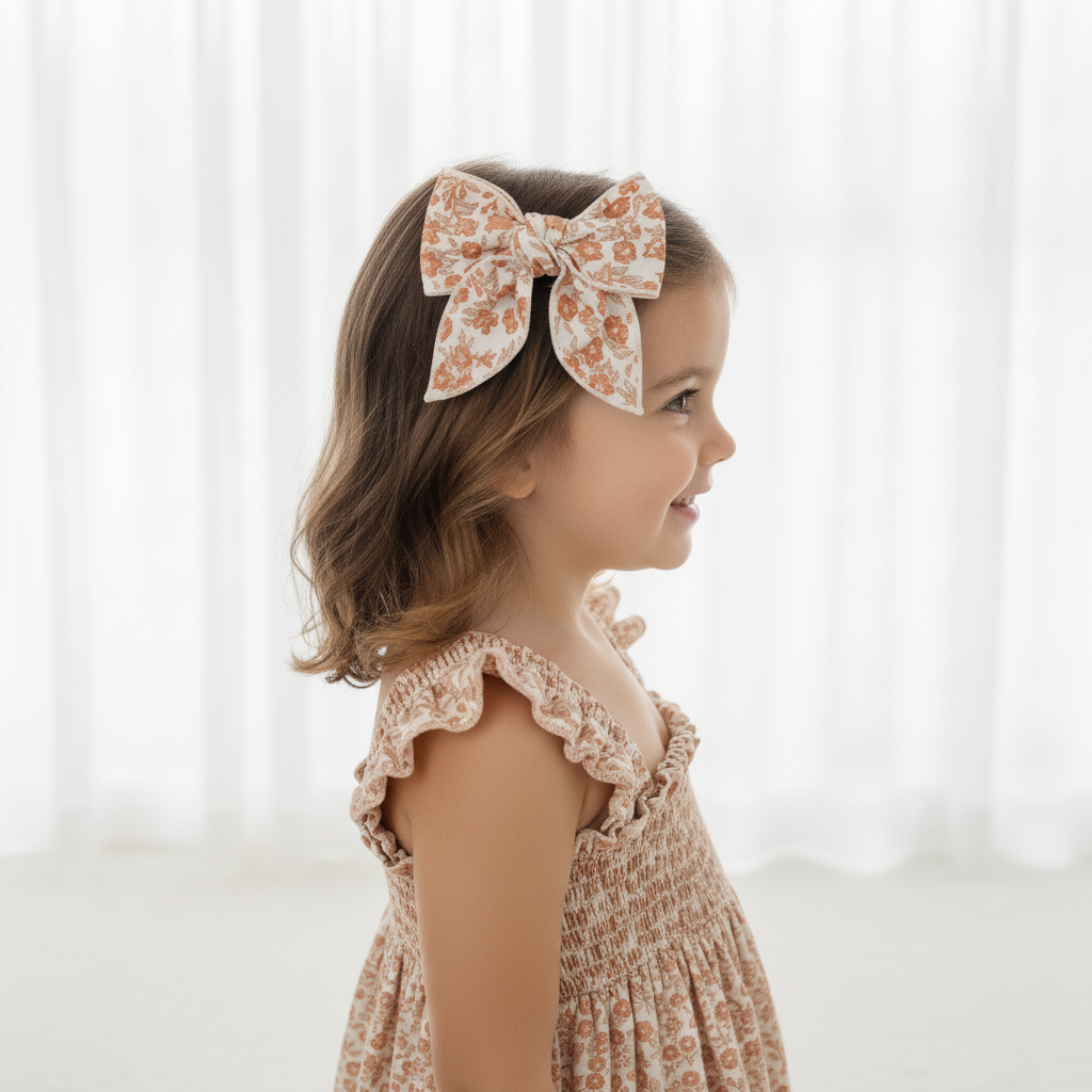 Organic Hair Bow Clip - Sienna - Makemake Organics