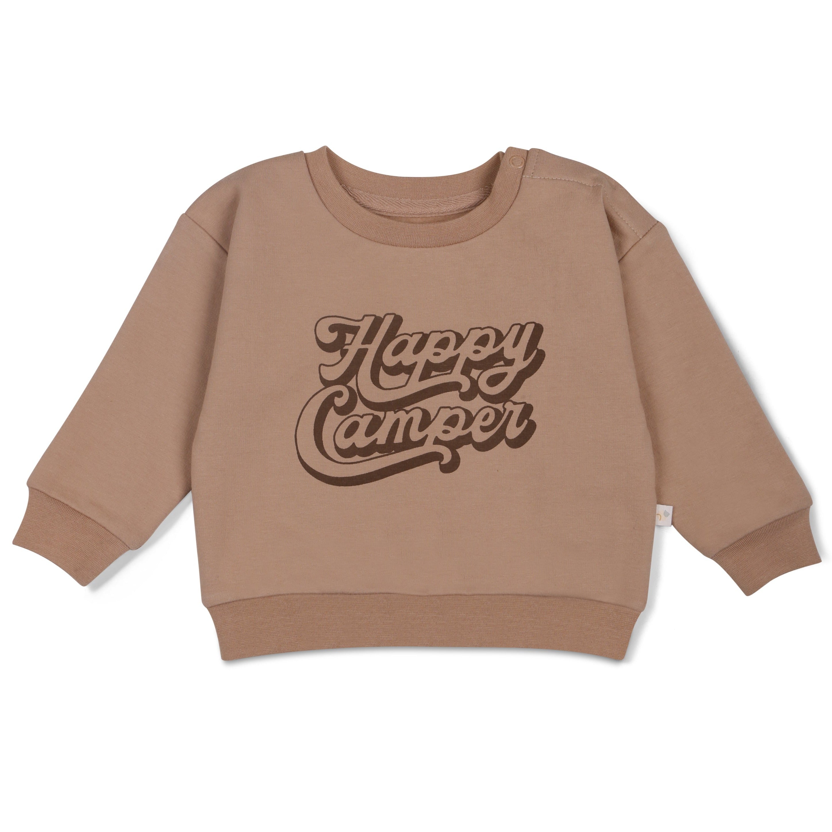 Organic Fleece Sweatshirt - Happy Camper - Makemake Organics