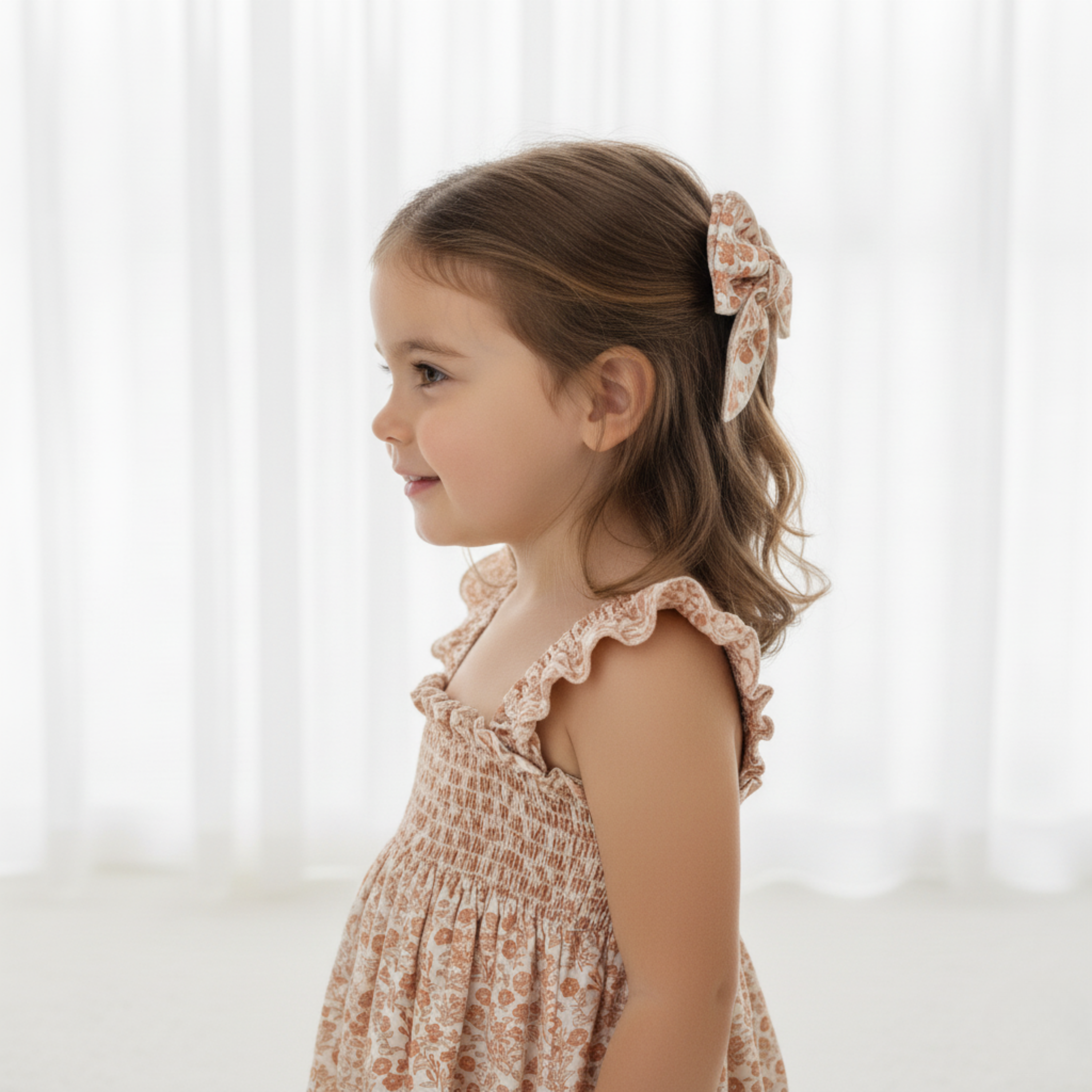 Organic Hair Bow Clip - Sienna - Makemake Organics