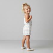 Organic Tank Romper - Cabana Stripes - Makemake Organics