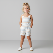 Organic Tank Romper - Cabana Stripes - Makemake Organics