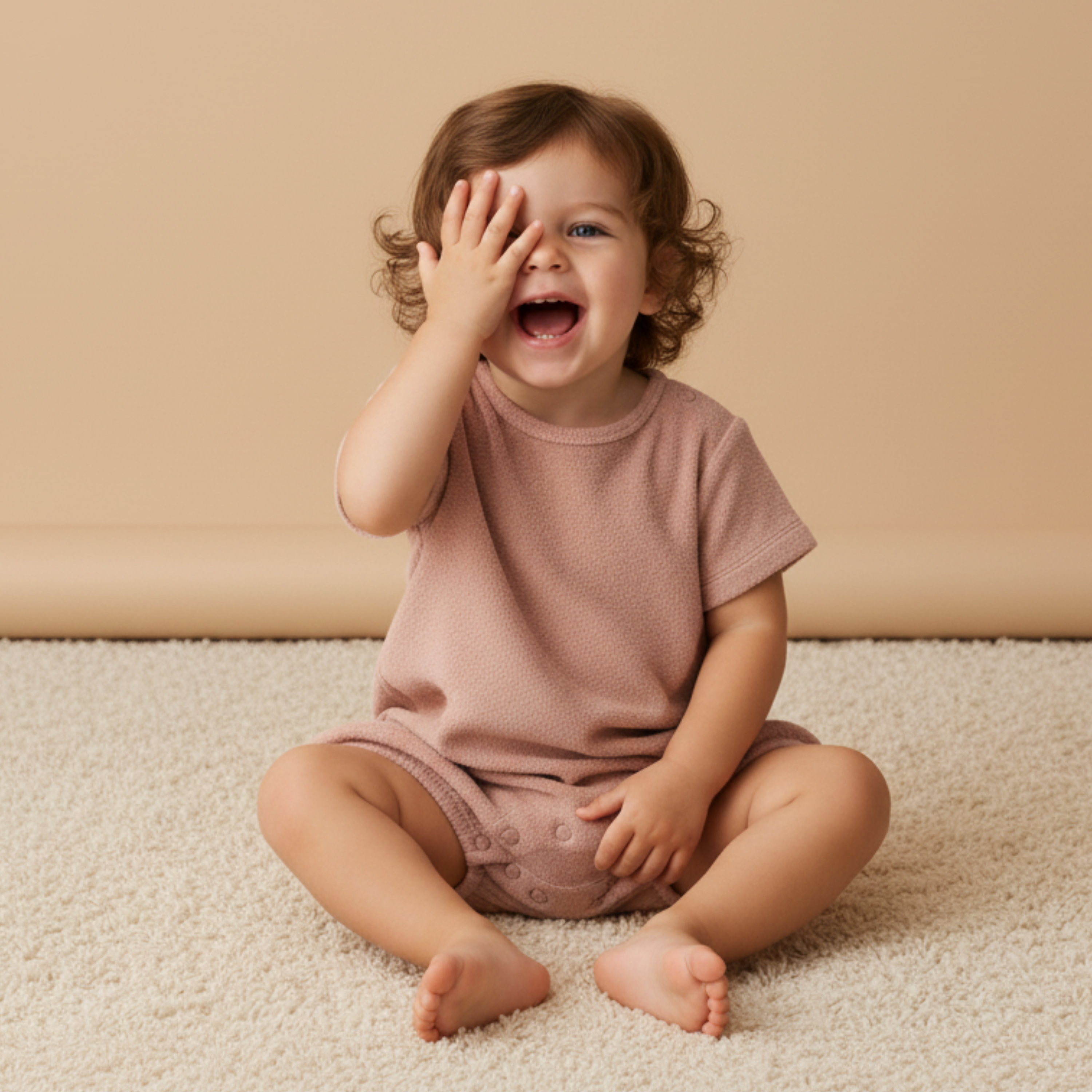 Organic Short Romper - Clay - Makemake Organics