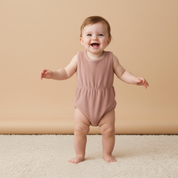 Organic Clinch Romper - Clay - Makemake Organics