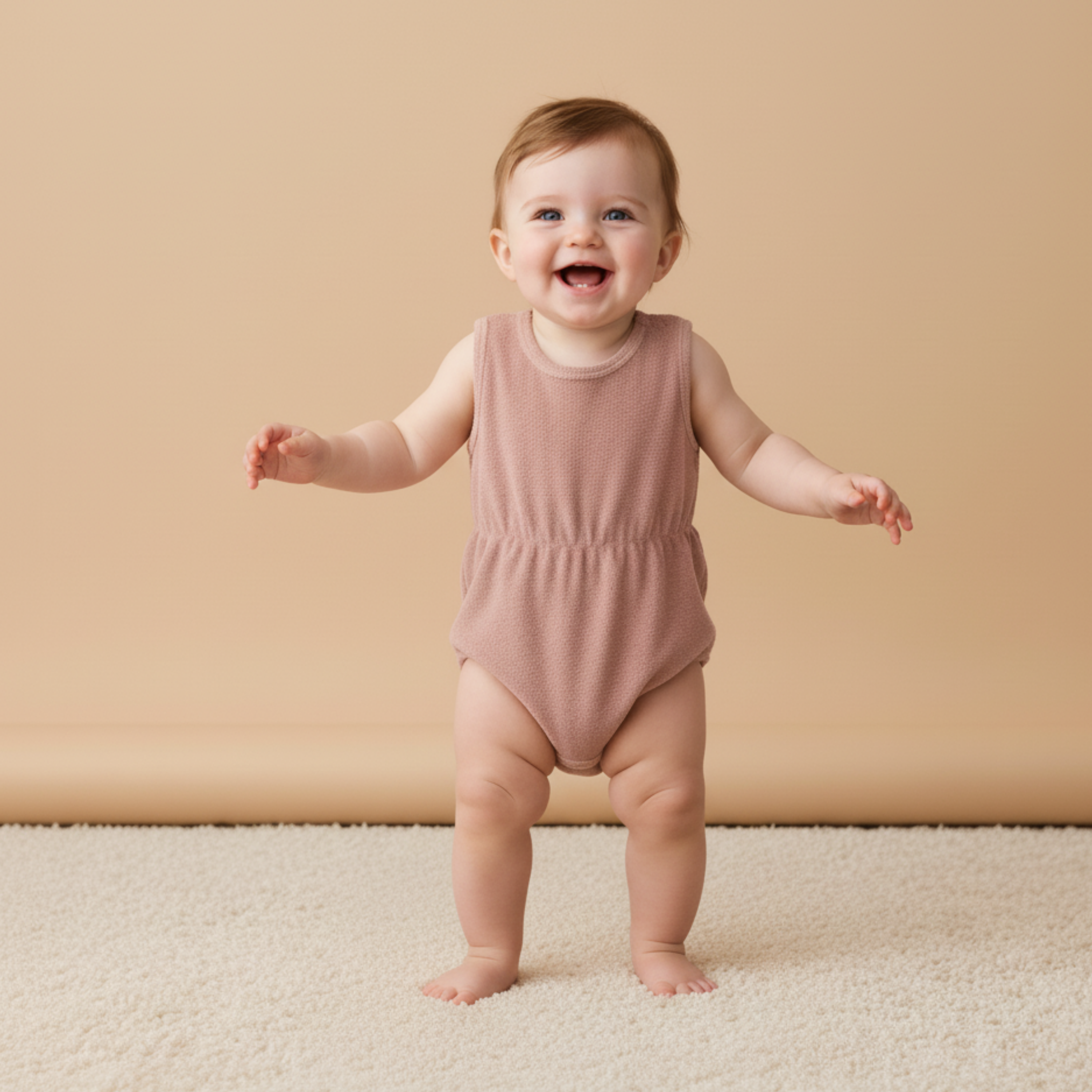 Organic Clinch Romper - Clay - Makemake Organics