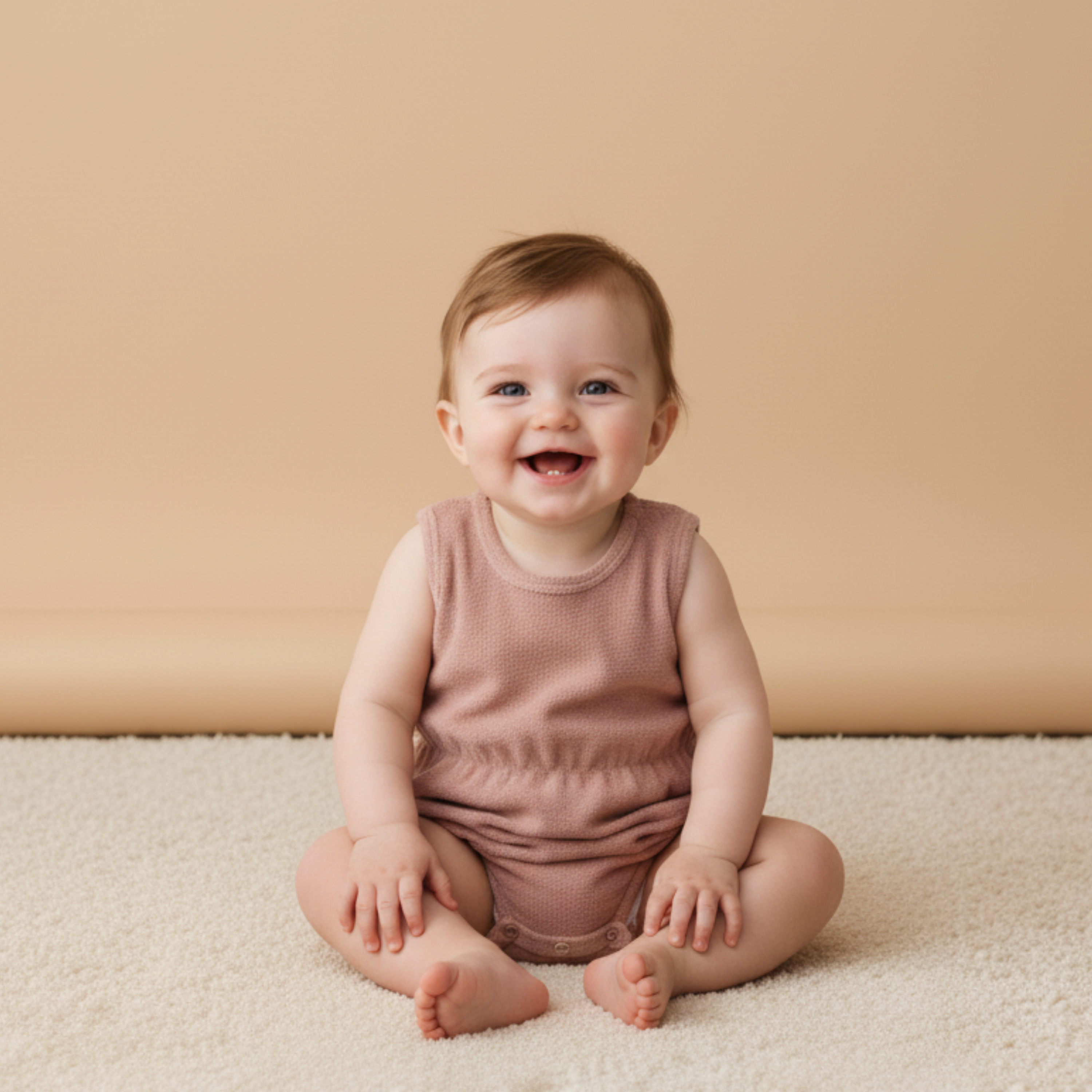Organic Clinch Romper - Clay - Makemake Organics