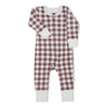 Organic 2-Way Zip Romper - Plum Gingham - Makemake Organics