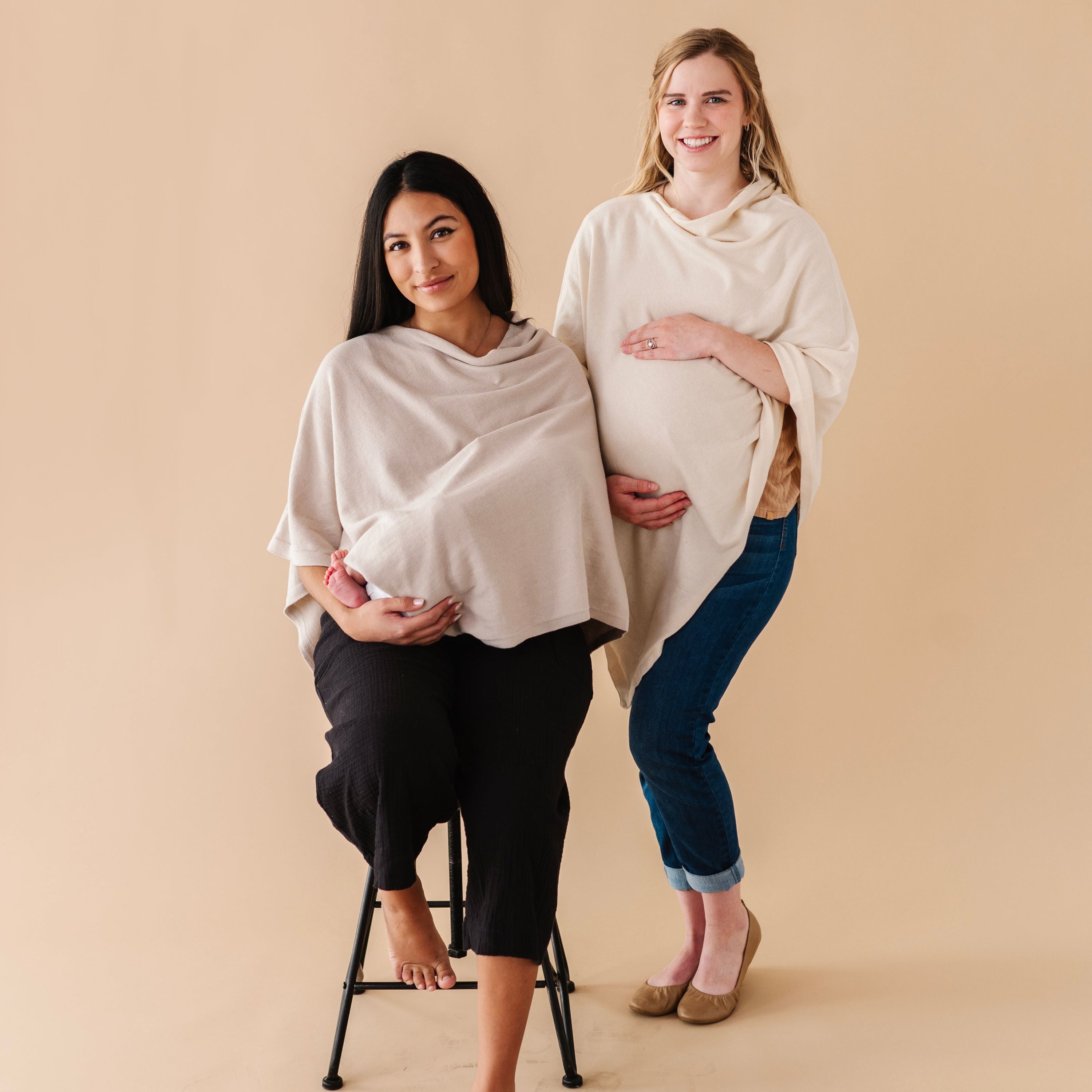 Organic Nursing Shawl Cover - Vanilla - Makemake Organics