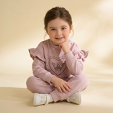 Organic Fleece Ruffle Sleeve Sweatshirt - Love Wings