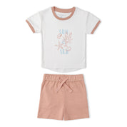 Organic Graphic Tee & Shorts Set - Beach Day - Makemake Organics