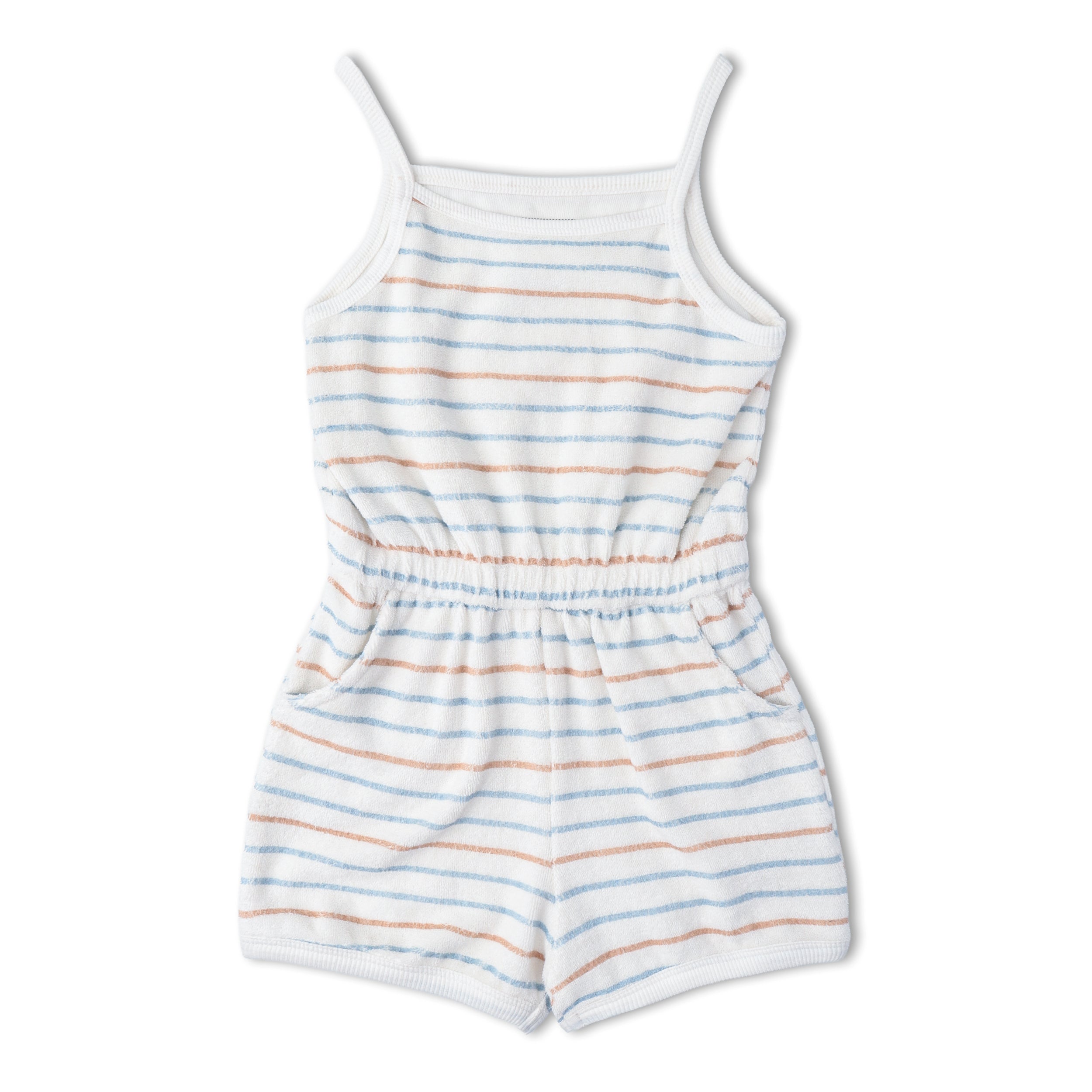 Organic Tank Romper - Cabana Stripes - Makemake Organics