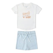 Organic Graphic Tee & Shorts Set - Wild West - Makemake Organics