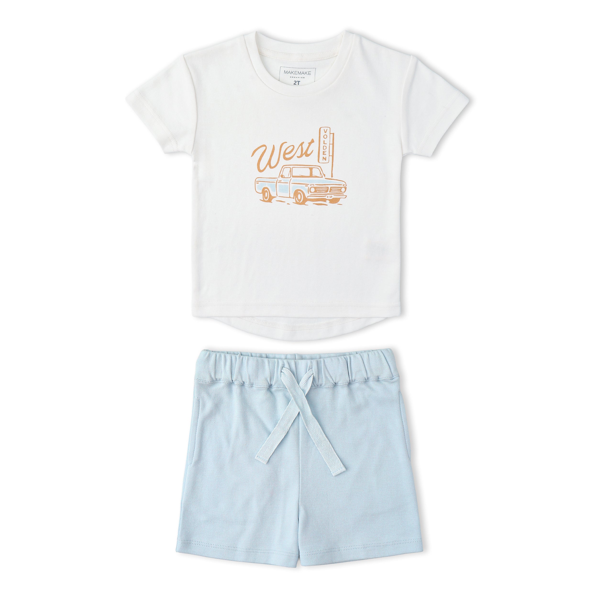 Organic Graphic Tee & Shorts Set - Wild West - Makemake Organics