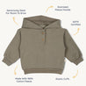 Organic Fleece Henley Hoodie - Olive - Makemake Organics