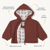 Organic Quilted Hooded Jacket - Plum - Makemake Organics