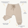 Organic Fleece Jogger Pants - Oat - Makemake Organics