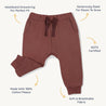 Organic Fleece Jogger Pants - Plum - Makemake Organics