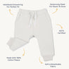 Organic Fleece Jogger Pants - Natural - Makemake Organics