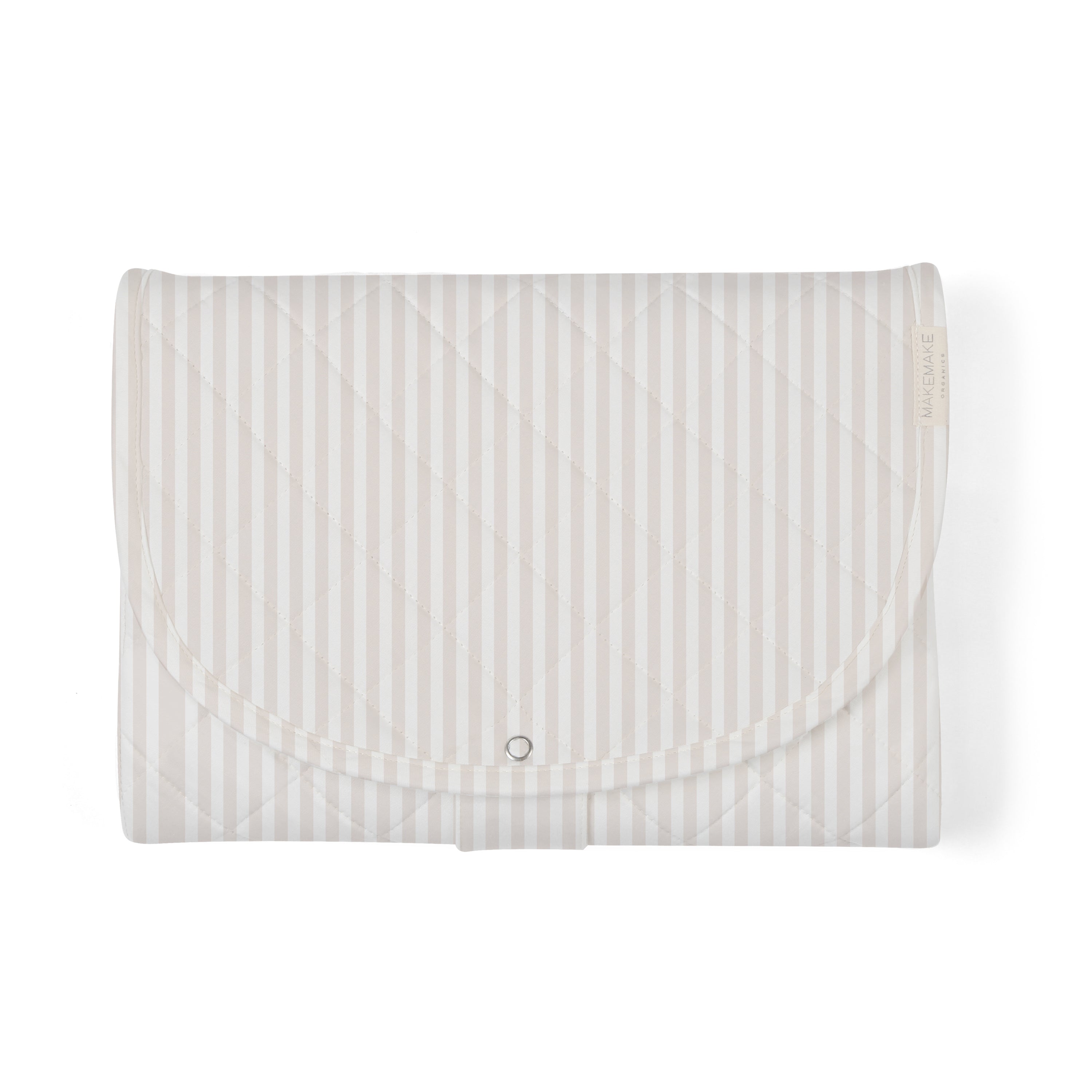 Organic Portable Changing Mat - Beige Stripes - Makemake Organics