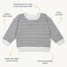 Organic Fleece Sweatshirt - Black Stripes - Makemake Organics