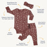 Organic Ruffle Onesie & Pants Set - Winter Bloom - Makemake Organics