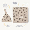 Organic Swaddle Blanket & Hat - Posy - Makemake Organics