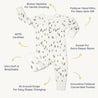 Organic Button Romper - Alpine - Makemake Organics