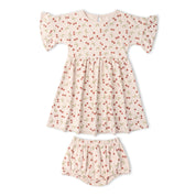 Organic Dolman Sleeve Dress - Cherry - Makemake Organics