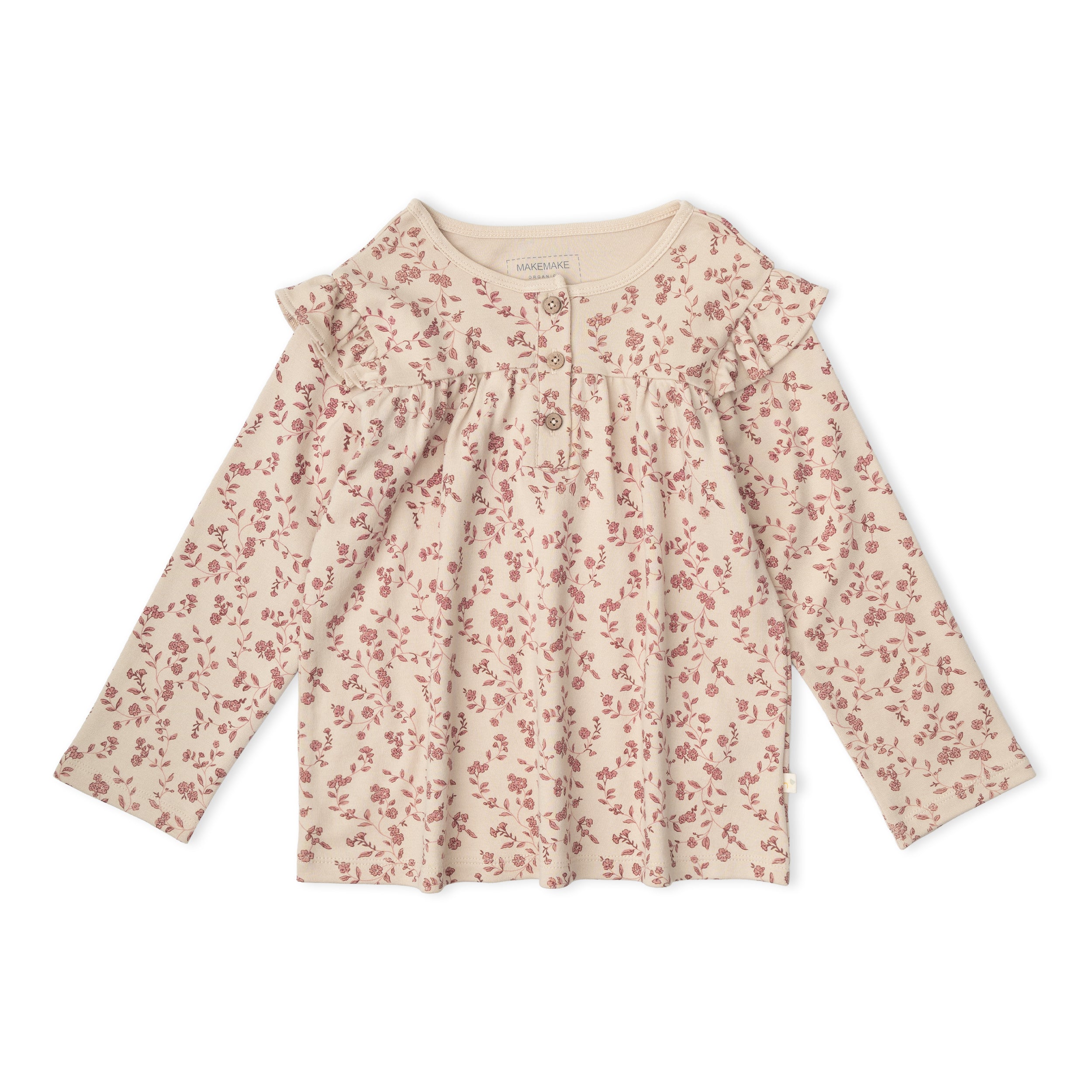 Organic Ruffle Sleeve Top Set of 2 - Petal Whispers + Dusty Rose