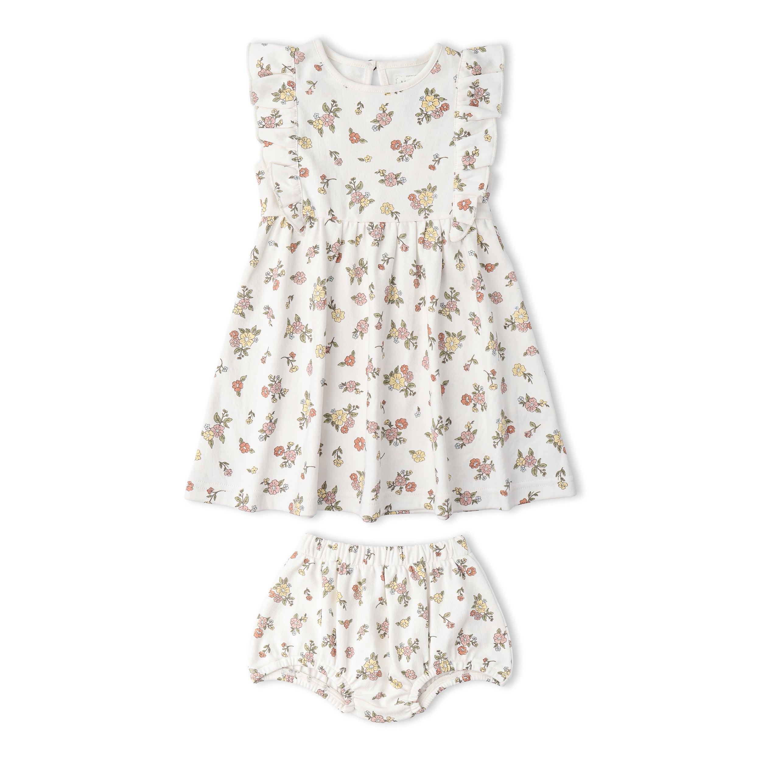 Organic Flutter Dress - Meadow - Makemake Organics