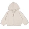 Organic Fleece Hooded Jacket - Oat - Makemake Organics