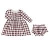 Organic Twirl Dress - Plum Gingham - Makemake Organics