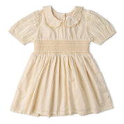 Organic Smocked Collar Dress - Butter Yellow - Makemake Organics