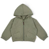 Organic Fleece Hooded Jacket - Olive