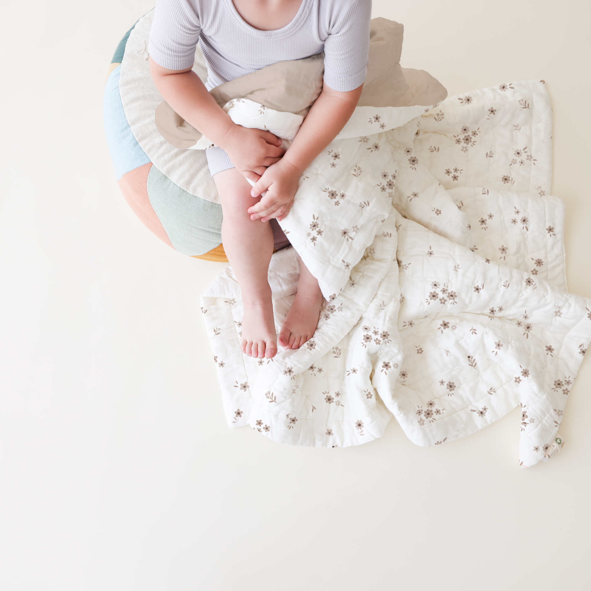 Organic Kids Quilt - Bloom & Pecan - Makemake Organics