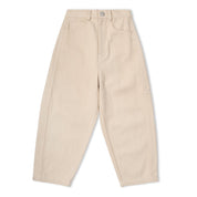 Organic Twill Barrel Pants - Oat