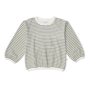 Organic Tee & Pant Slouch Set - Olive Stripes