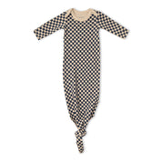 Organic Knotted Baby Gown - Midnight Check