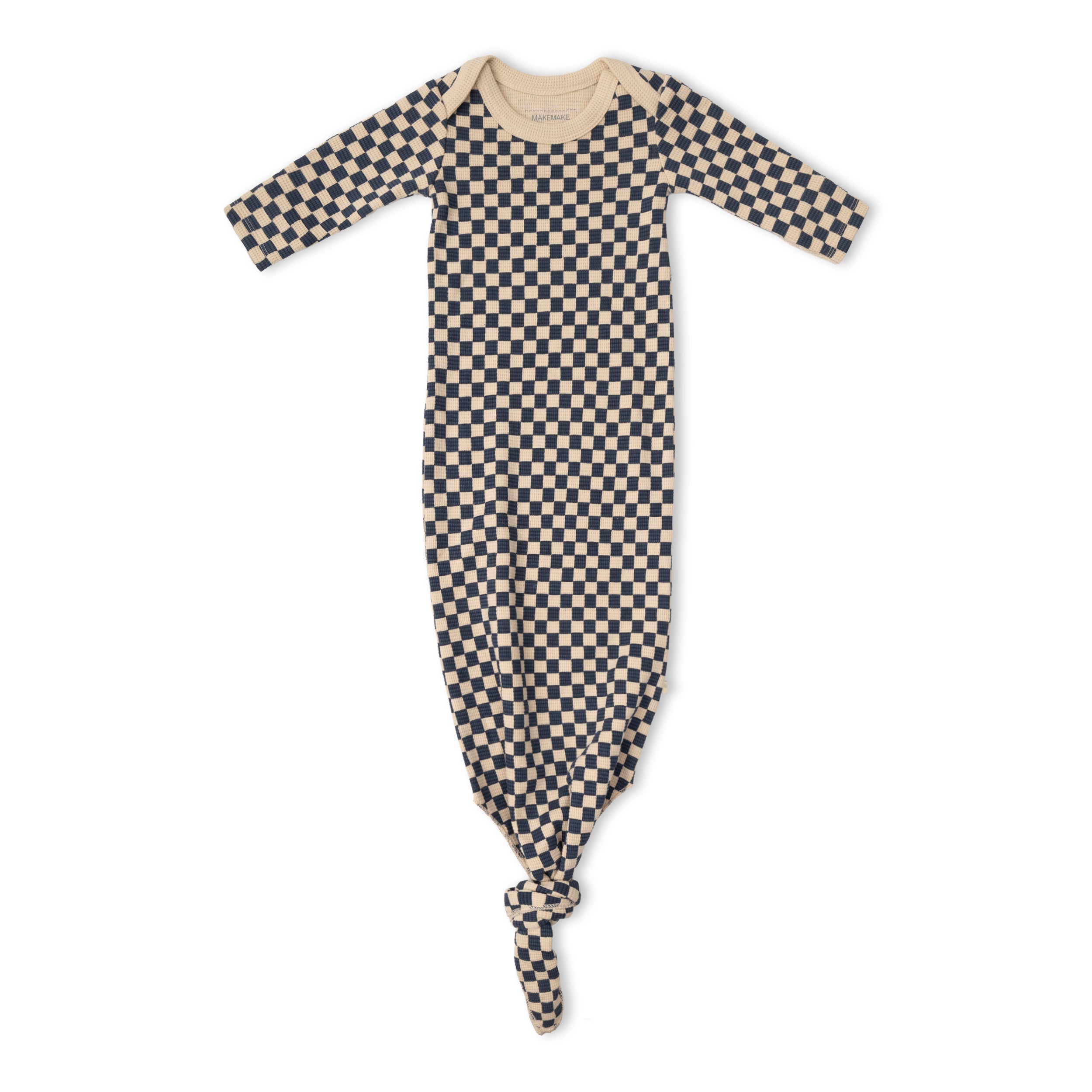 Organic Knotted Baby Gown - Midnight Check
