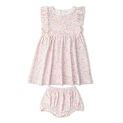 Organic Flutter Dress - Peony - Makemake Organics