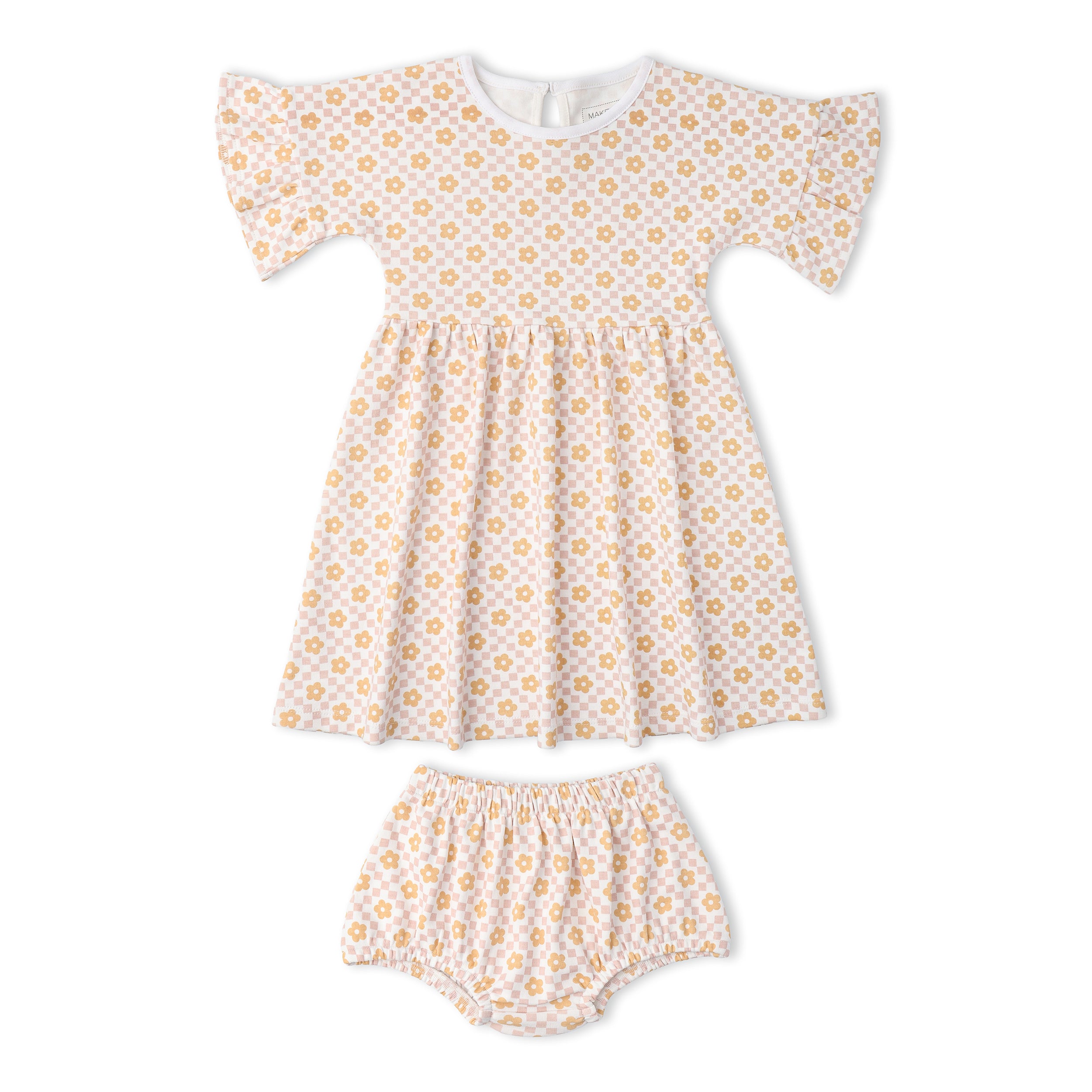 Organic Dolman Sleeve Dress - Pop Floral - Makemake Organics