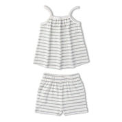 Organic Tank Top & Shorts Set - Fog Stripes - Makemake Organics